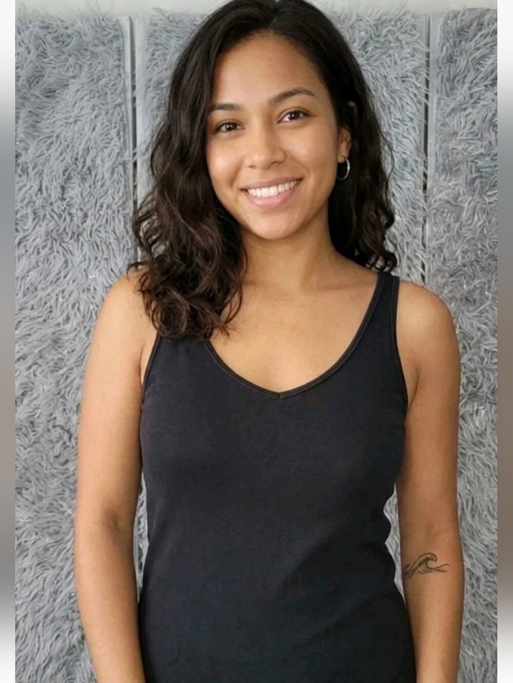 Vintage 90s Jams World Black Tank Top Cami Shirt Stretch V Neck 100% Cotton M